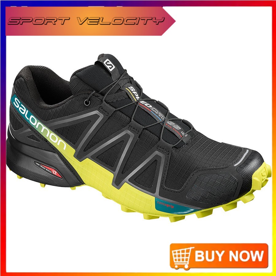 SL SPEEDCROSS 4 Trail Running Hiking Shoes Black/ Turquoise Shopee