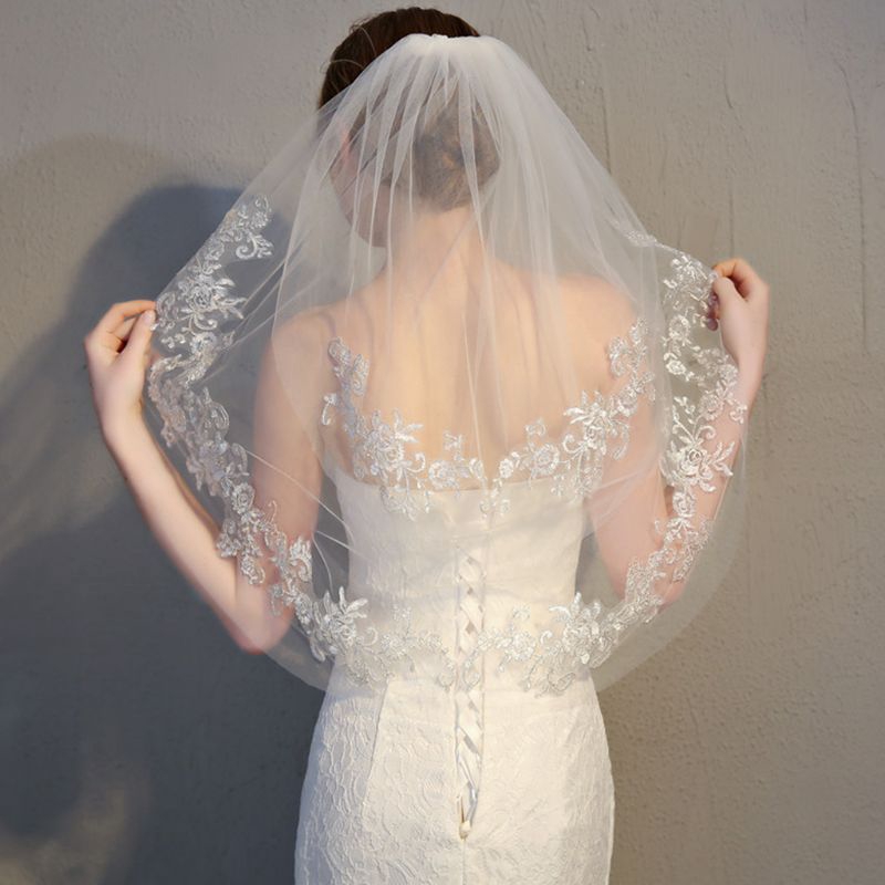 lace trim veil