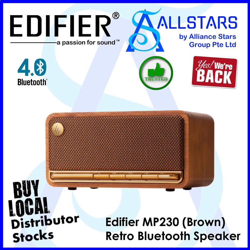 Edifier MP230 (Brown) Retro Bluetooth Speaker (EDF100019) (Warranty