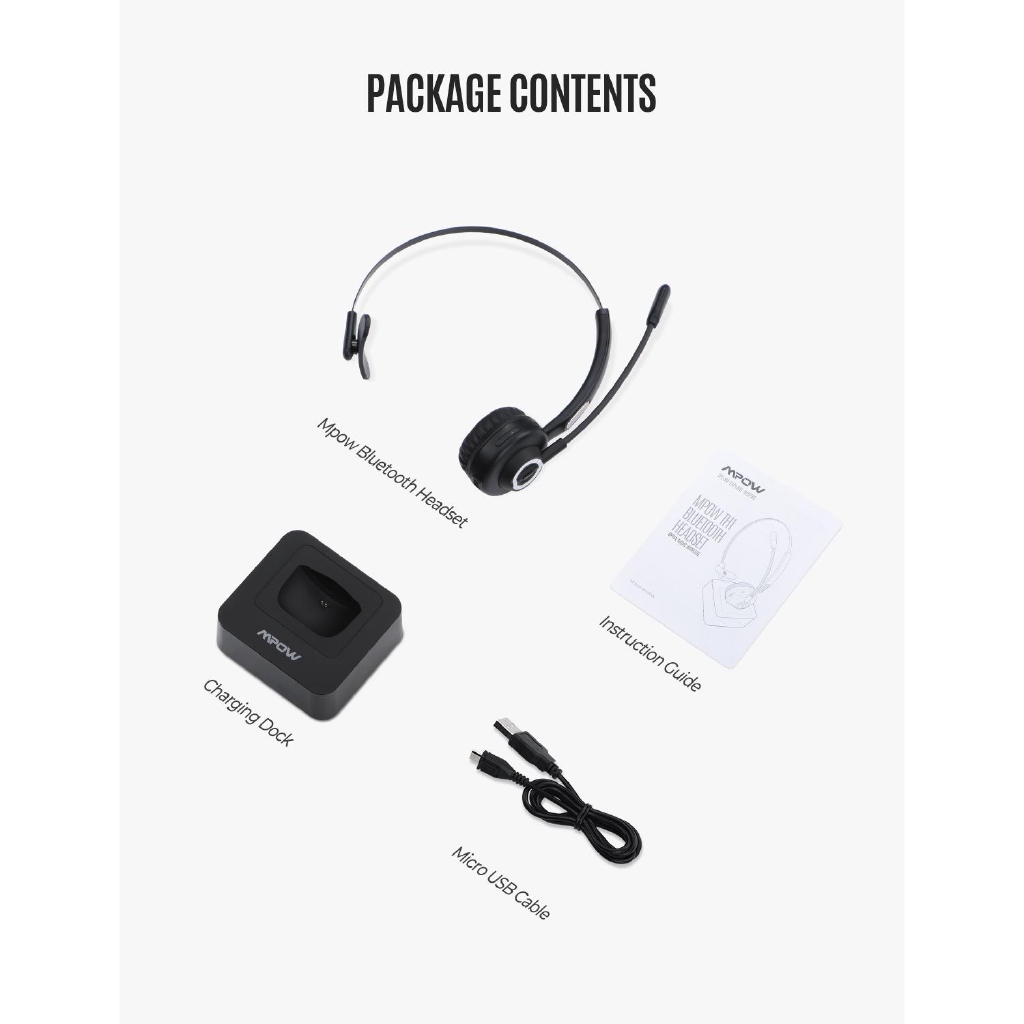 mpow bluetooth headset mute
