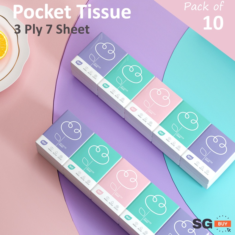 [SG Stock] 3 Ply Large Pocket Facial Tissue Pack Soft Gentle Affordable