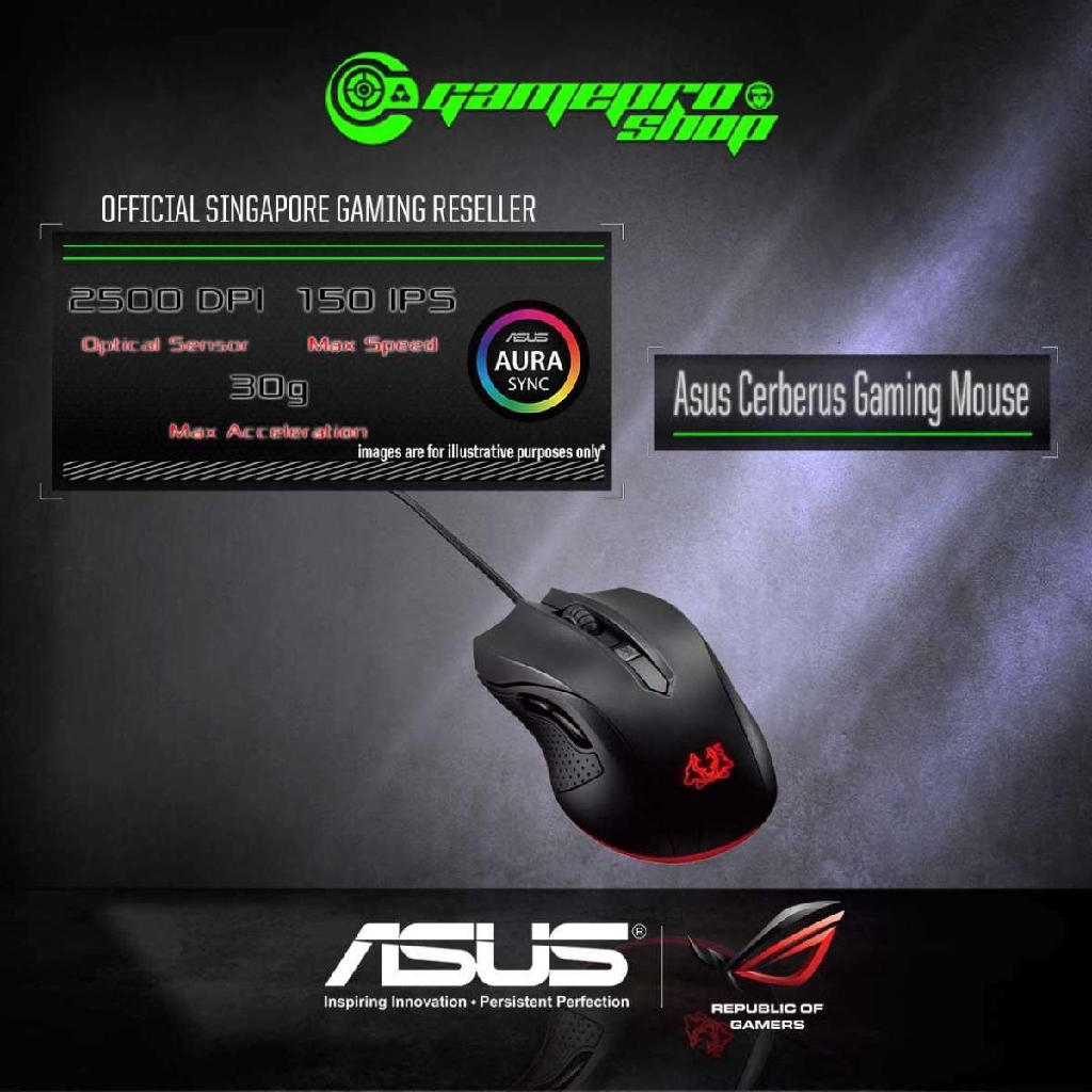 Asus Cerberus Gaming Mouse 90yh00q1 Baua00 2y Shopee Singapore