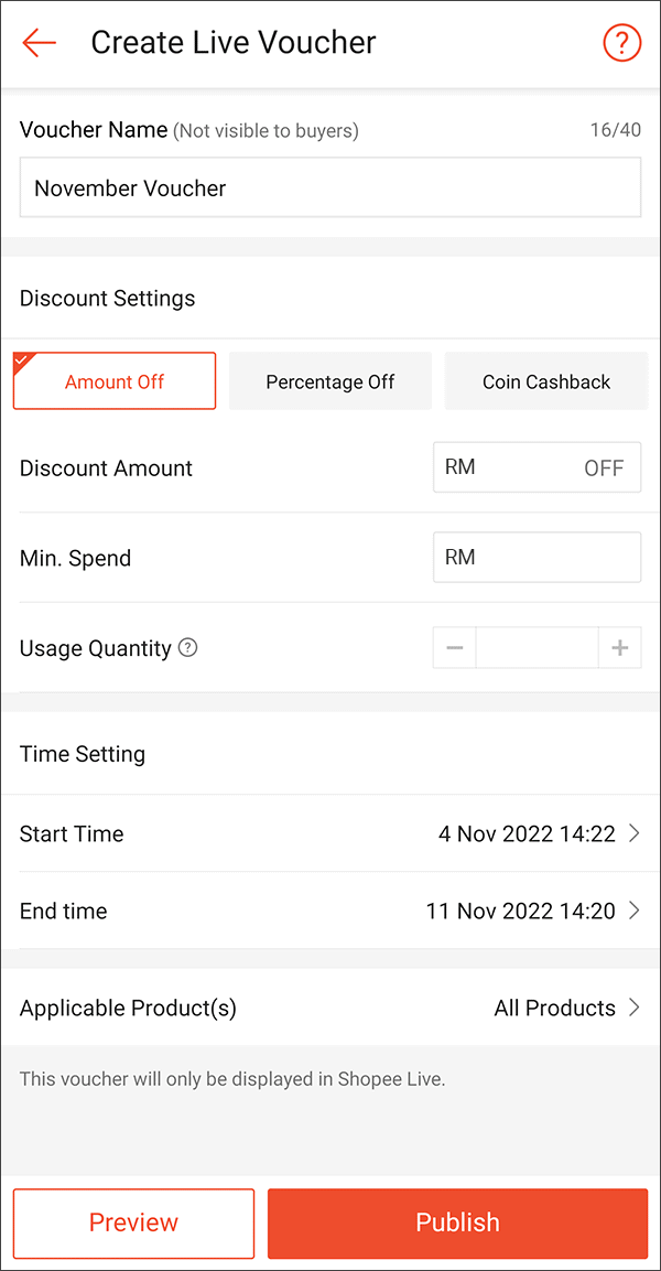 Filling in voucher details MY Seller Education