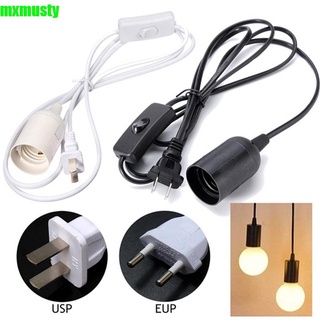 Lamp Bases 1.8M Power Cord Cable E14Lamp Bases EU plug with switch wire for LED Bulb E27 Hanglamp Suspension Socket Holder Color: Black; Base Type: Type B E27 