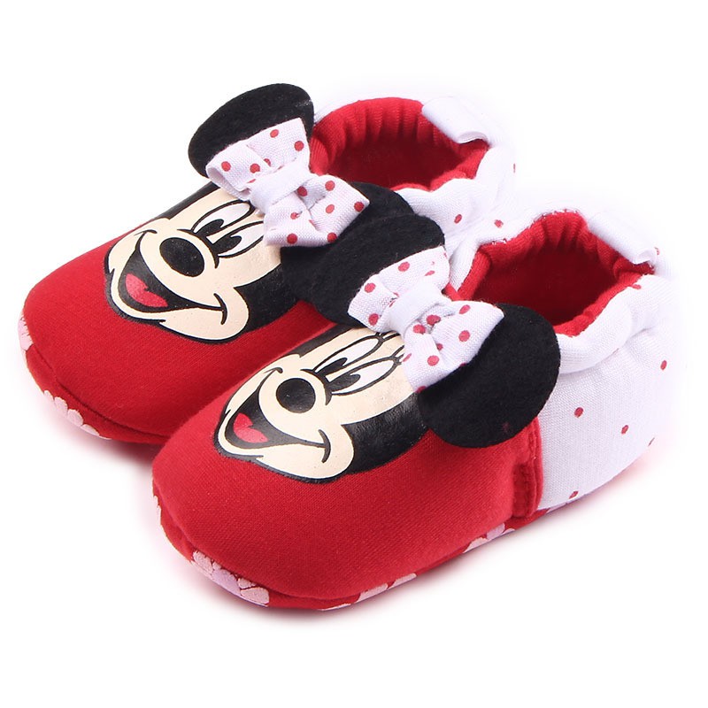 Minnie Mouse Anti-slip newborn Baby Shoes Soft Cotton Baby First Walkers