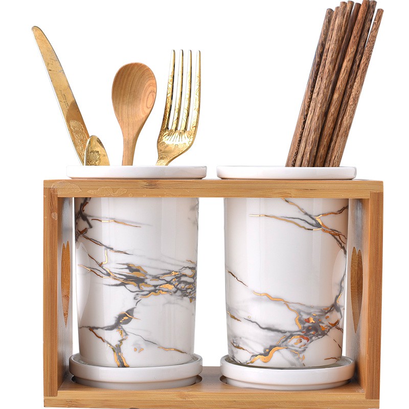 SET OF 2 GOLD VEIN UTENSILS HOLDER Shopee Singapore