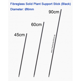 FIBREGLASS SOLID PLANT SUPPORT STICK (BLACK) Diameter: Ø6mm