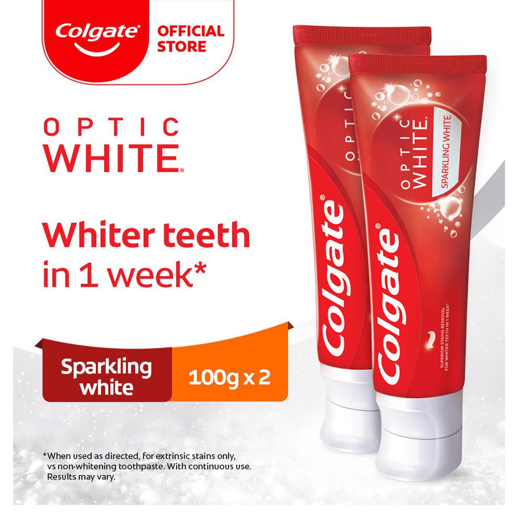 Colgate Optic White Sparkling White Whitening Toothpaste 100g x 2 ...