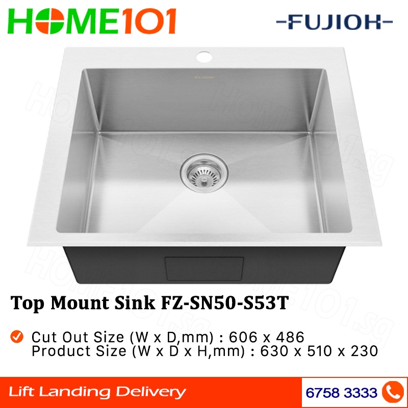 Fujioh Top Mount Sink FZSN50S53T Shopee Singapore