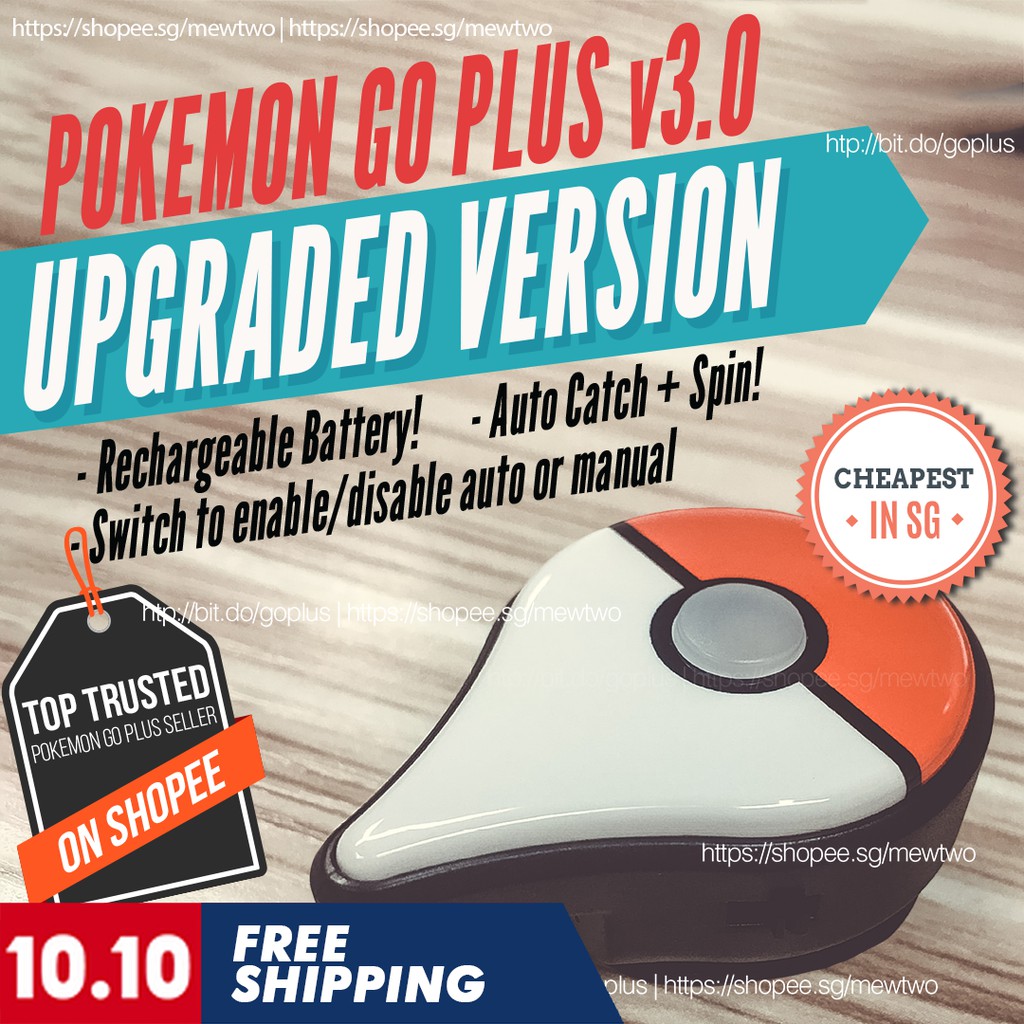 Pokemon Go Plus V3 0 With Auto Catch Spin Shopee Singapore