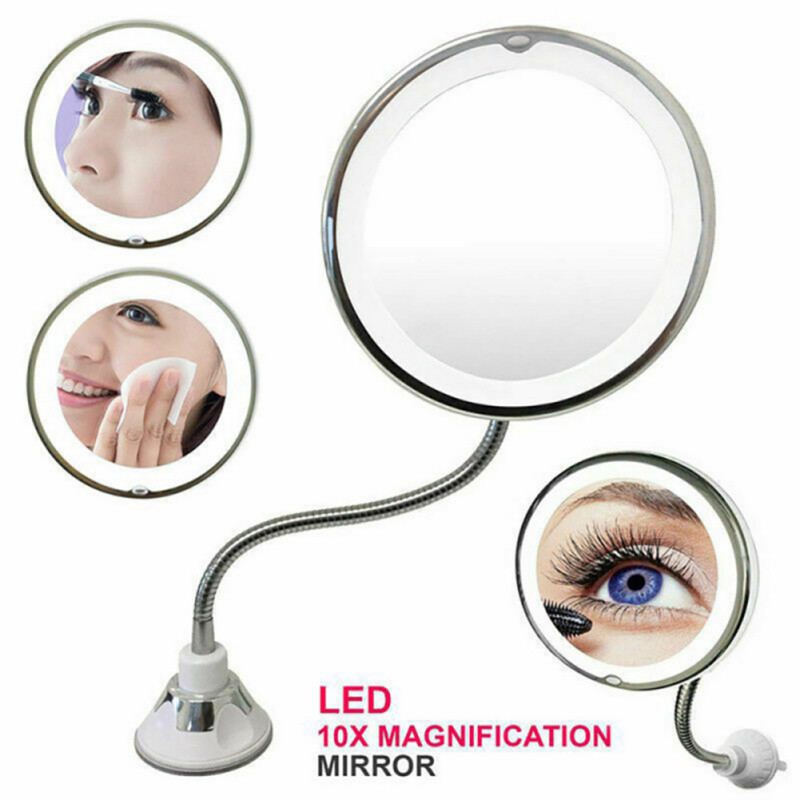Suction Cup Cosmetic Mirror 10x, Lighted Magnifying Makeup Mirror As Seen On Tv