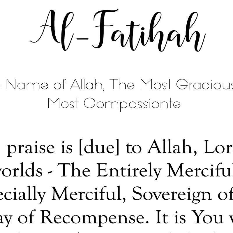 Al Fatihah Arabic English Translation Posters Prints Allah Quote Black White Canvas Painting Picture Unframed Shopee Singapore