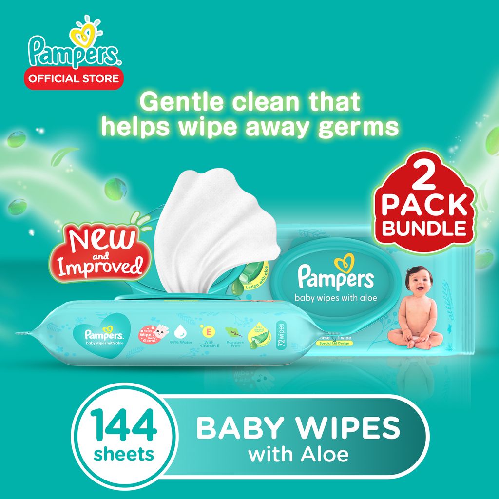 NEW Pampers Baby Wipes with Aloe 72 x 2 Packs (144 Sheets) Shopee Singapore