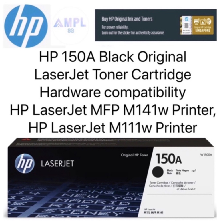 Genuine Hp 150a Black Original Laserjet Toner Cartridge W1500a For M111w M141w Hp 150 150 1500 W1500 Hp 150a 111 141 Shopee Singapore