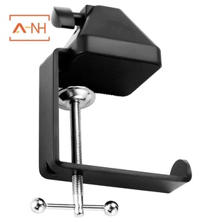 [A-NH]Heavy-Duty Table Mount Clamp, C Mounting Clamp Holder with Headset Hook Hanger for Microphone Suspension Boom Arm Stand