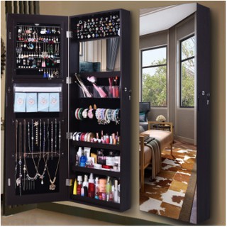 Mirror Hanging Make Up, Full Length Mirror With Jewelry Case