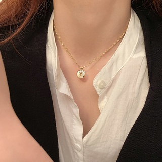 Image of thu nhỏ White Simple Rose Necklace Female Personality Round Card Pendant Collarbone Chain Sweet Niche Design Necklace #1