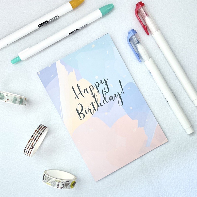 Handmade Happy Birthday Card Watercolour Happy Birthday Card Shopee Singapore
