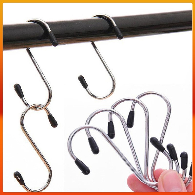 4pcs/lot S Shaped Hooks Hanger Clasp Rack Kitchen Hooks Clasp Holder ...