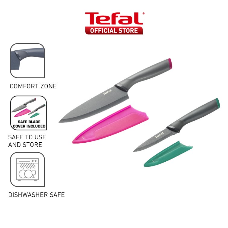 Tefal k1220714 Fresh Kitchen Coltello Office + Protezione, Acciaio