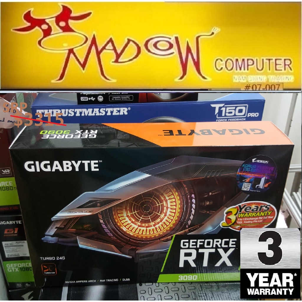 Gigabyte GeForce RTX 3090 Turbo 24GB GDDR6X (GV-N3090TURBO-24GD)...(3Y ...