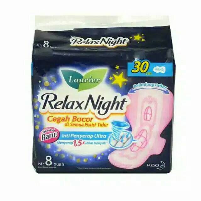 Laurier Relax Night Sanitary Napkin 30cm Contents 8 Shopee Singapore