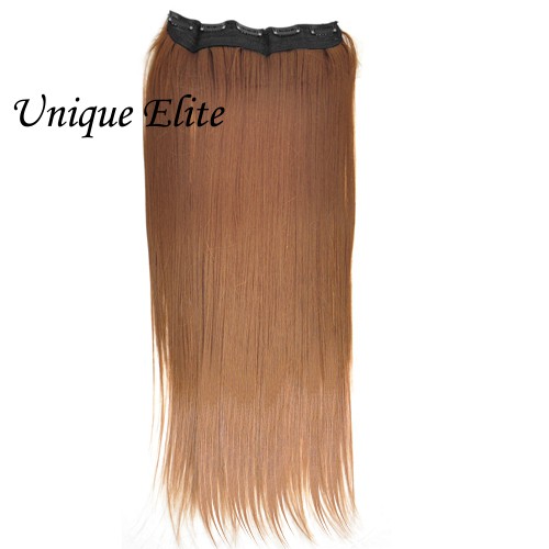 Fashionable 23 Light Brown Straight Full Head Clip In Hair