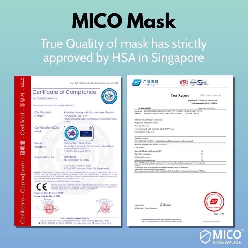 [SG BRAND]MICO Adult 3ply Medical Surgical Disposable Face Mask 10pcs  [Ready Stock]