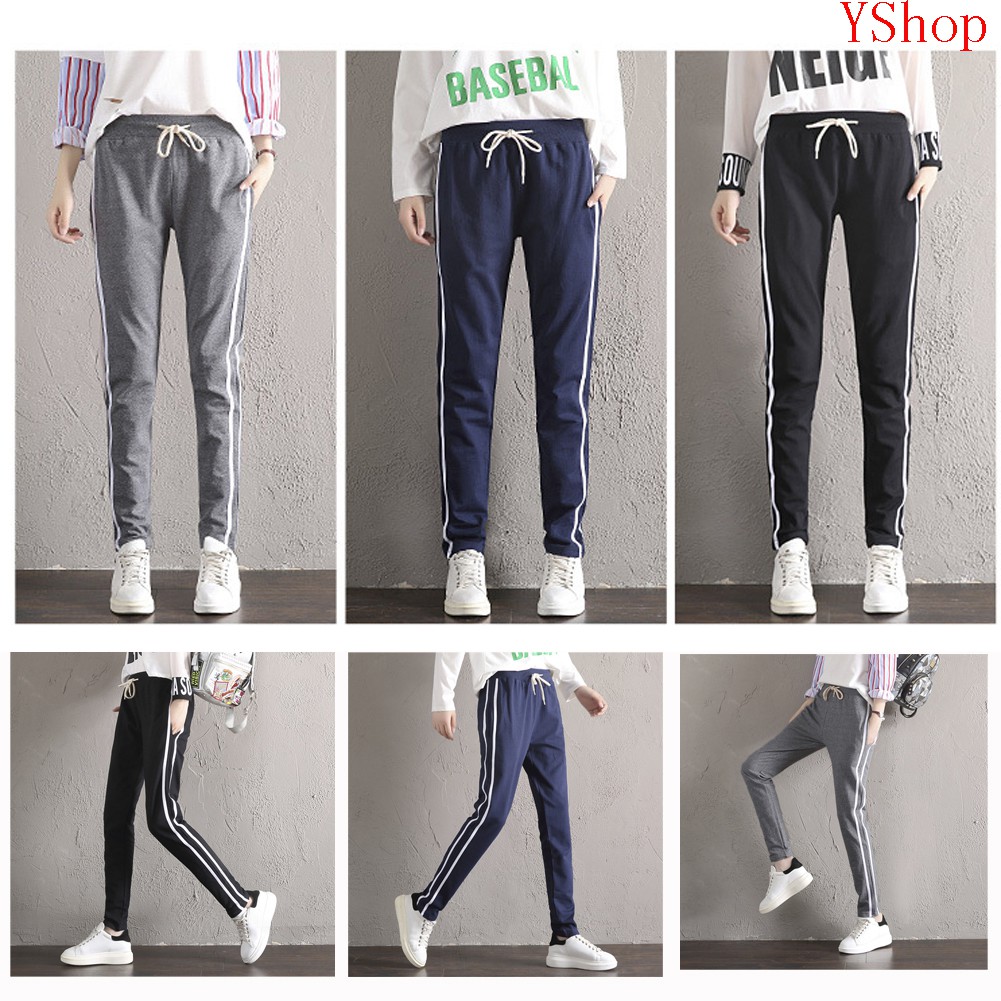 drawstring side stripe design sweatpants