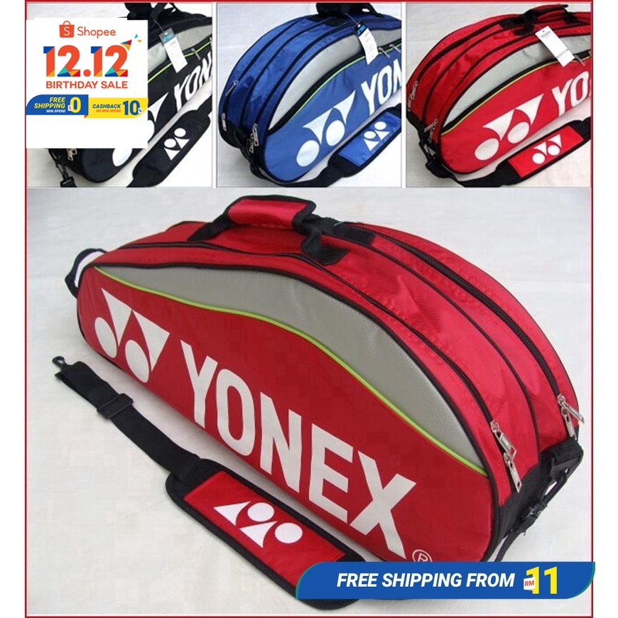 yonex badminton kit bag with shoe compartment