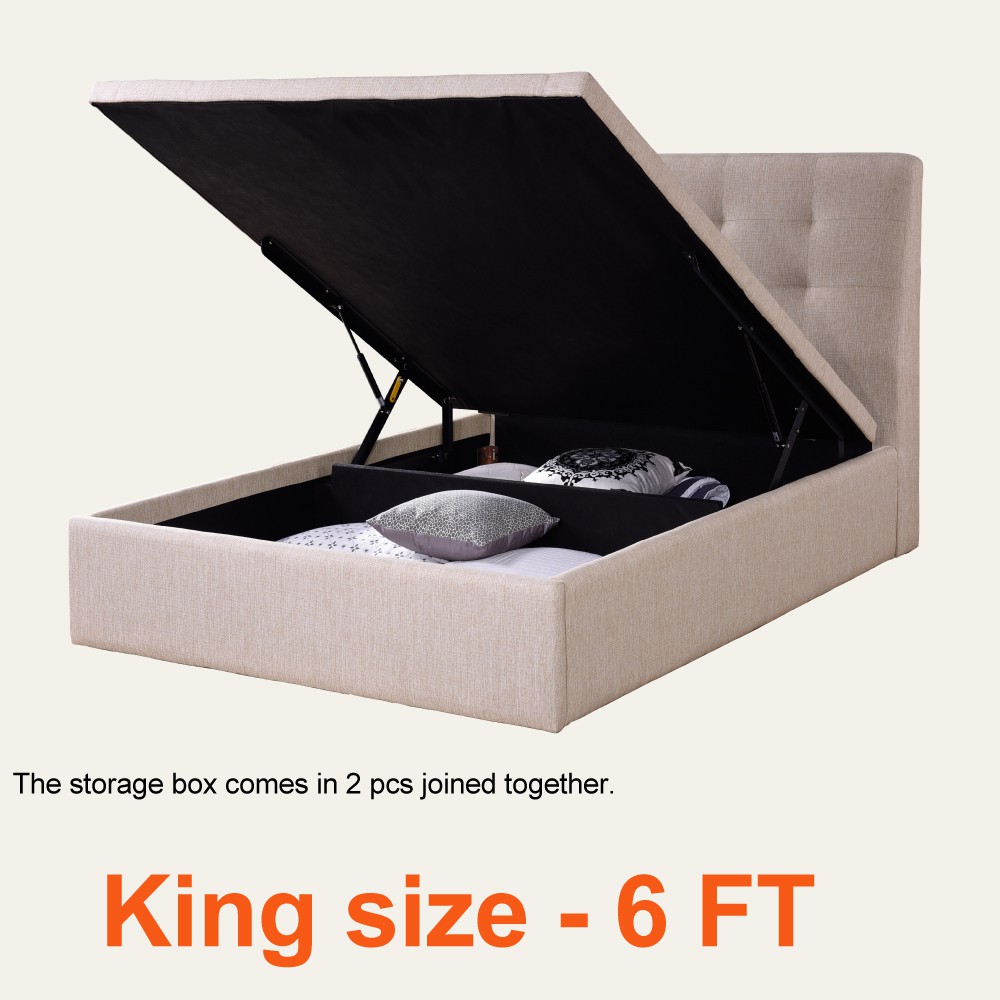 King Size Storage Bed Fabric, Storage Bed Base King Size