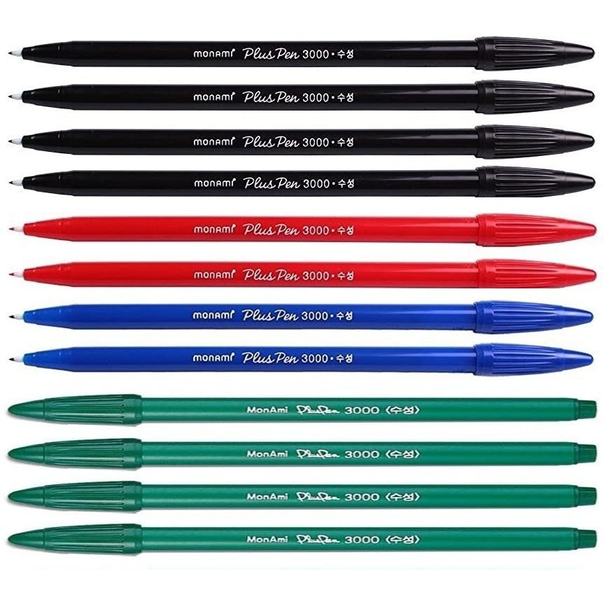 6Pcs MONAMI Plus Pen 3000 Non-Permanent Marker Red Green Black Blue_Ig 