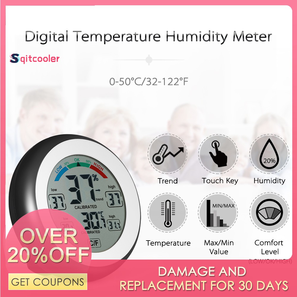 Sqc C F Digital Thermometer Hygrometer Temperature Humidity