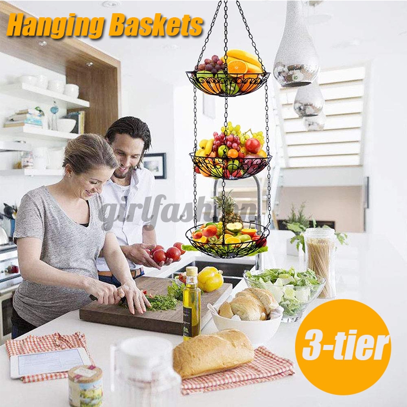 2020 Elegant Delicate 3Tier Solid Fruit Display Basket Fruit Basket