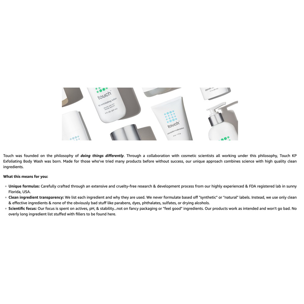 touch keratosis pilaris exfoliating body wash cleanser