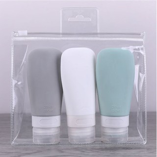 90ML 3PCS set（come with PVC package）Silicone Travel Bottles Leak Proof Squeezable Refillable Travel Accessories