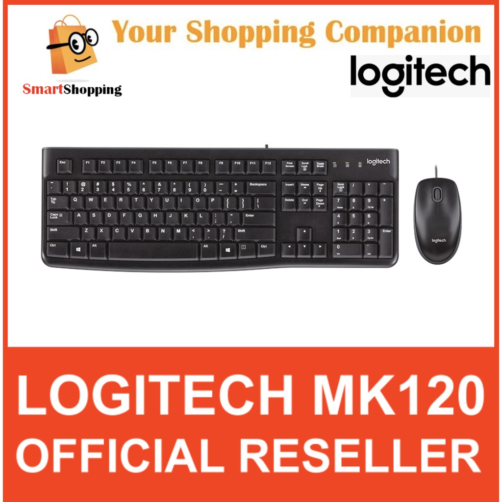 (Original) Logitech MK120 USB Wired Desktop Combo 3 Years Singapore ...