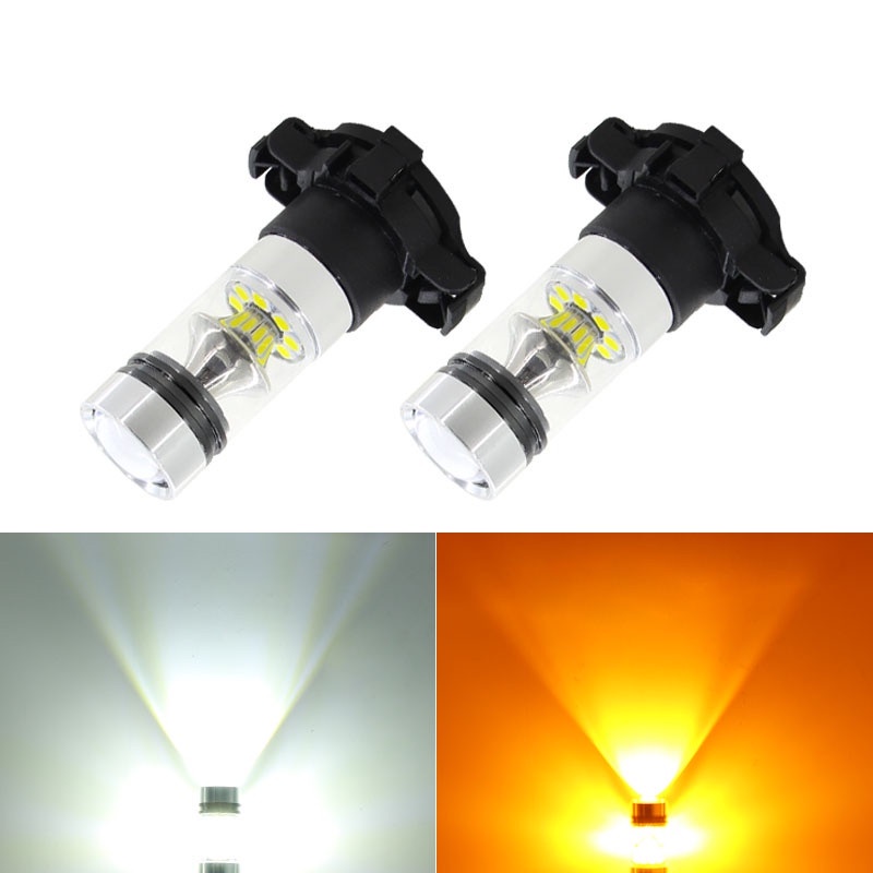 2 x PY24W White Amber Yellow LED Bulb Front Turn Signal Lights For BMW