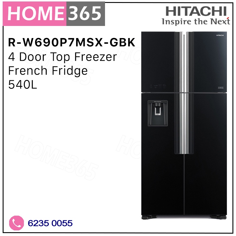 Hitachi 4 Door French Top Freezer Fridge 540L RW690P7MSX Shopee