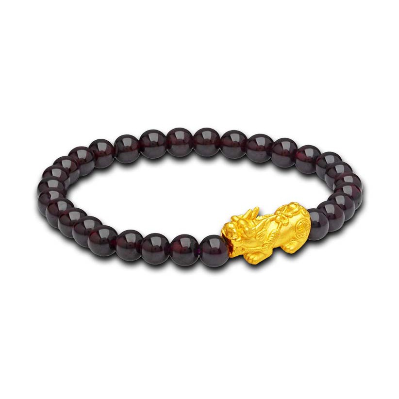 TAKA Jewellery 999 Pure Gold Pixiu with Beads Bracelet Shopee Singapore