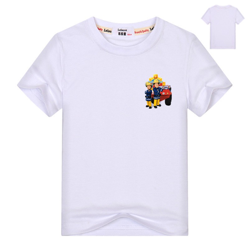 2019 Cartoon Fireman Sam Boy T Shirt Girls Short Sleeve Summer Tshirt Kids Fashion Tee Shopee Singapore - 2019 summer children clothing boy and girls t shirt cartoon fireman roblox short sleeve kids tee