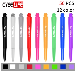 CyeeLife 50Pcs/lot Nylon Dart Shafts 2BA 48mm Screw Thread Plastic Darts Rod Stems Darts Accessories For Standard 2BA Sc