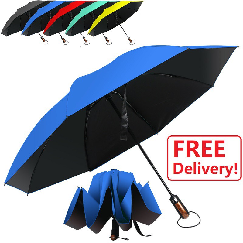 Hailstorm Inverted Fold Umbrella Automatic Upf50 Comfort Grip Fast Dry Shopee Singapore