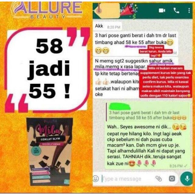 Ready Stock Original Allura Mila Coklat Slym Mila Coklat Oat Shopee Singapore