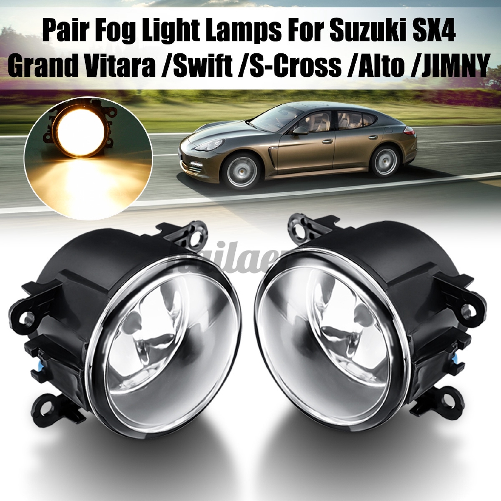 2x Front Bumper Fog Light Lamps Kit Fit For Suzuki SX4 Grand Vitara Clear Yellow