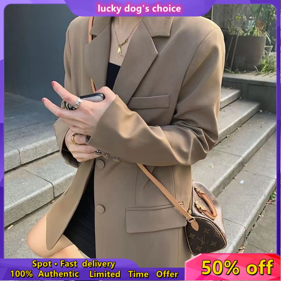 COD Women's Blazer 2022 Spring and Autumn New Korean Version Loose all-match Khaki Casual Ladies