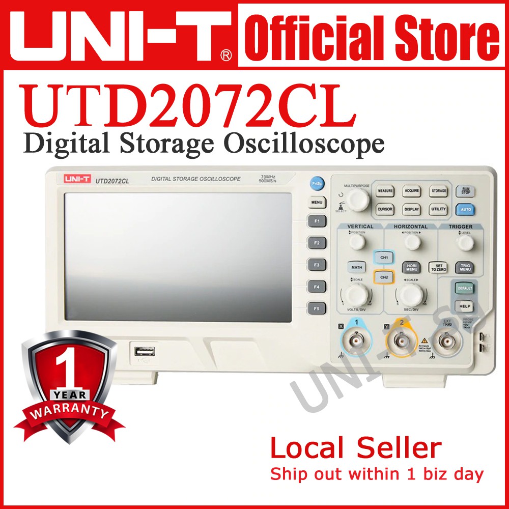 Uni T Utd2072cl 2ch 70mhz Digital Storage Oscilloscope Shopee Singapore