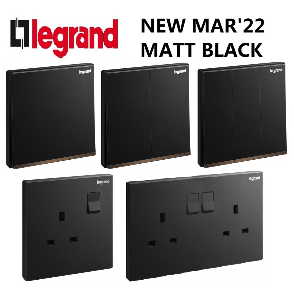 Legrand Galion Matt Black Switch and Socket Shopee Singapore