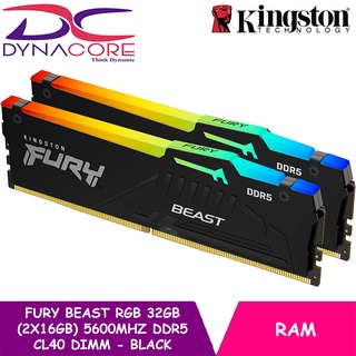 DYNACORE - Kingston FURY Beast RGB 32GB (2x16GB) 5600MHz DDR5 CL40 DIMM Desktop Memory - Black KF556C40BBAK2-32