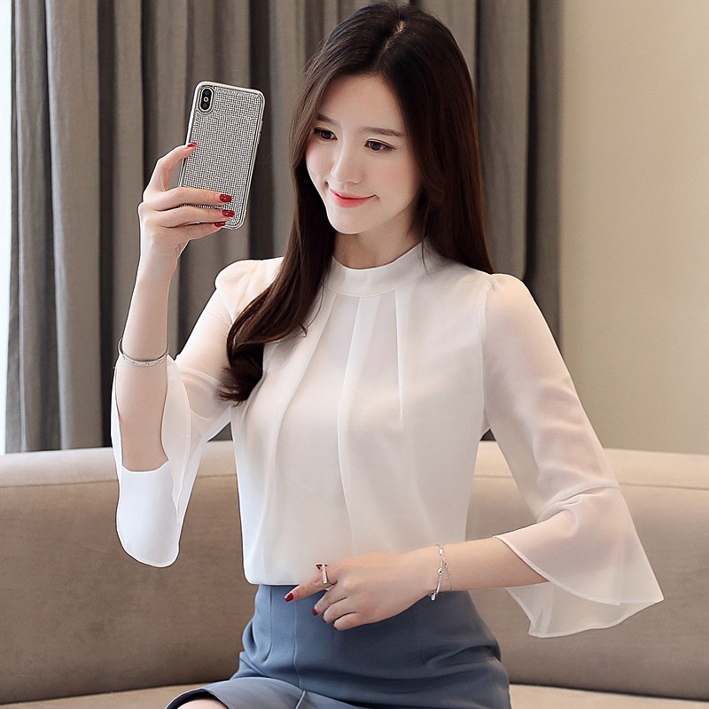 korean white blouse